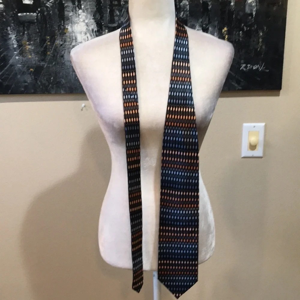 Covington 100% Silk Necktie in Geometric Design Multi Color- 60 Inches